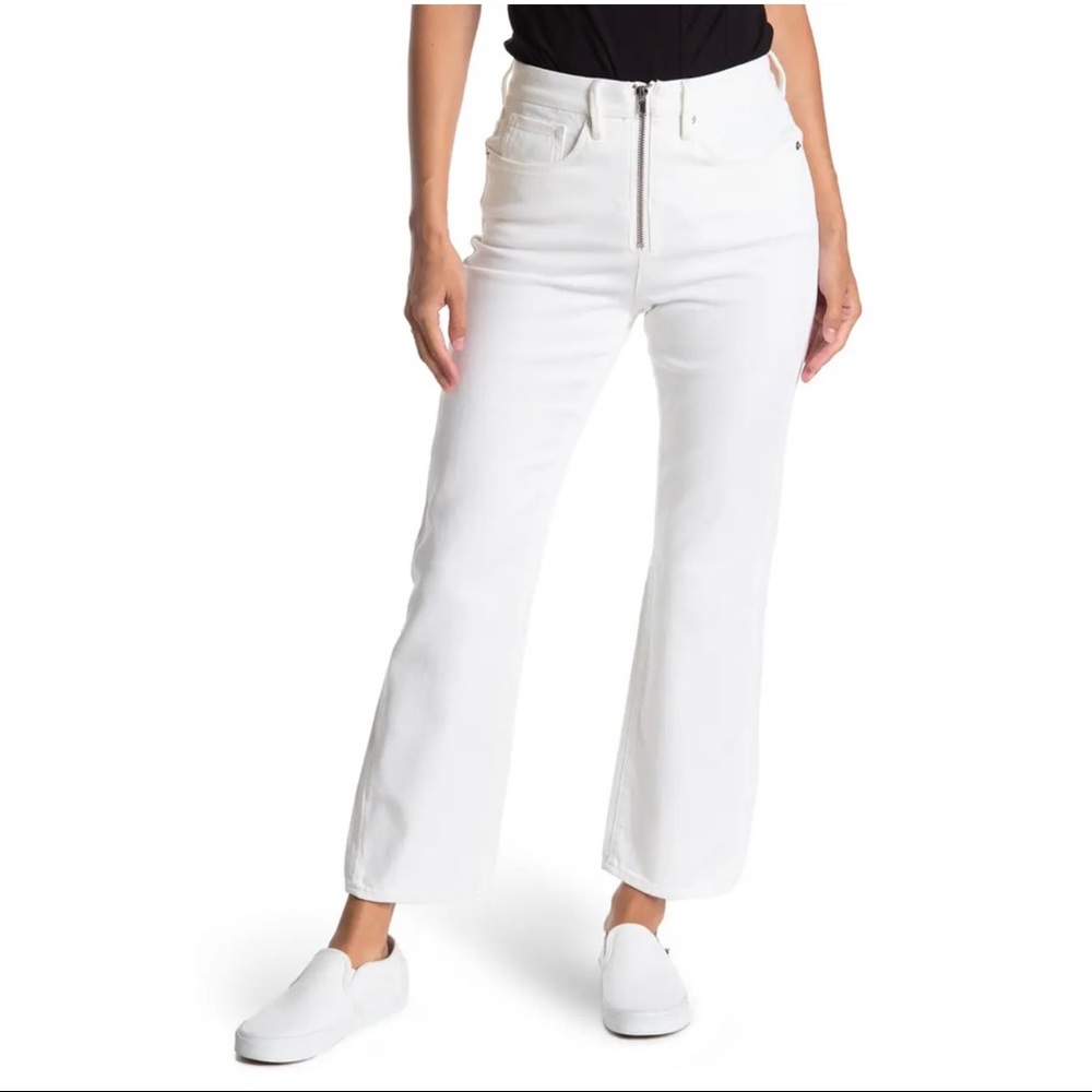 Good American High-Rise Wide-Leg Jeans in White
